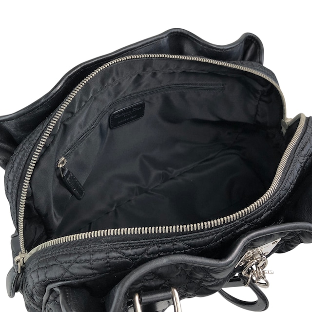 Christian Dior クリスチャン ディオール ハンドバッグ ブラック Dior チャーム ナイロン キルティング vintage ヴィンテージ オールド ks7pis