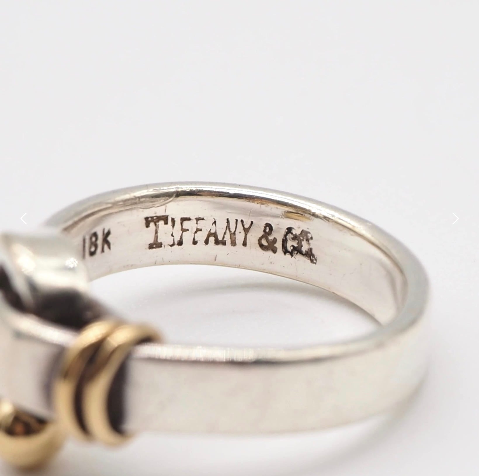 Tiffany&Co. 約9号 フックアンドアイリング シルバー925 K18