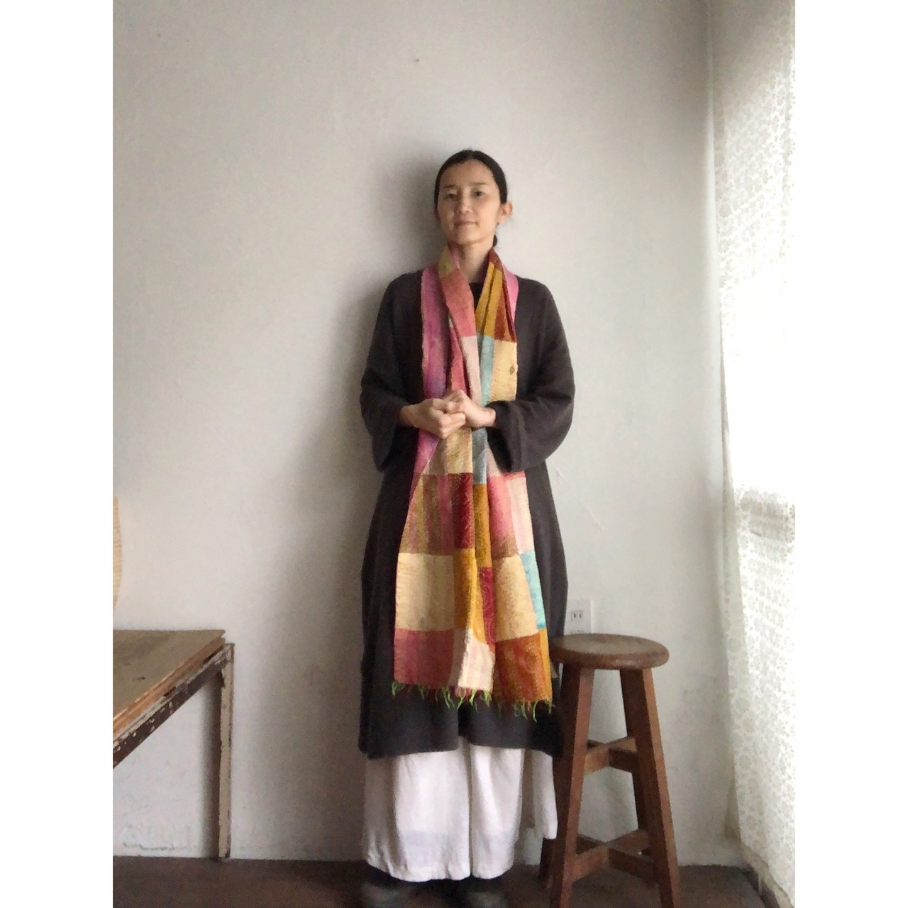 リサイクルサリーのカンタショール パッチワーク小05 インドの手仕事布 Mulaセレクト