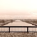 冬の新釧路川と橋 セピア　Shinkushiro River and bridge in winter sepia