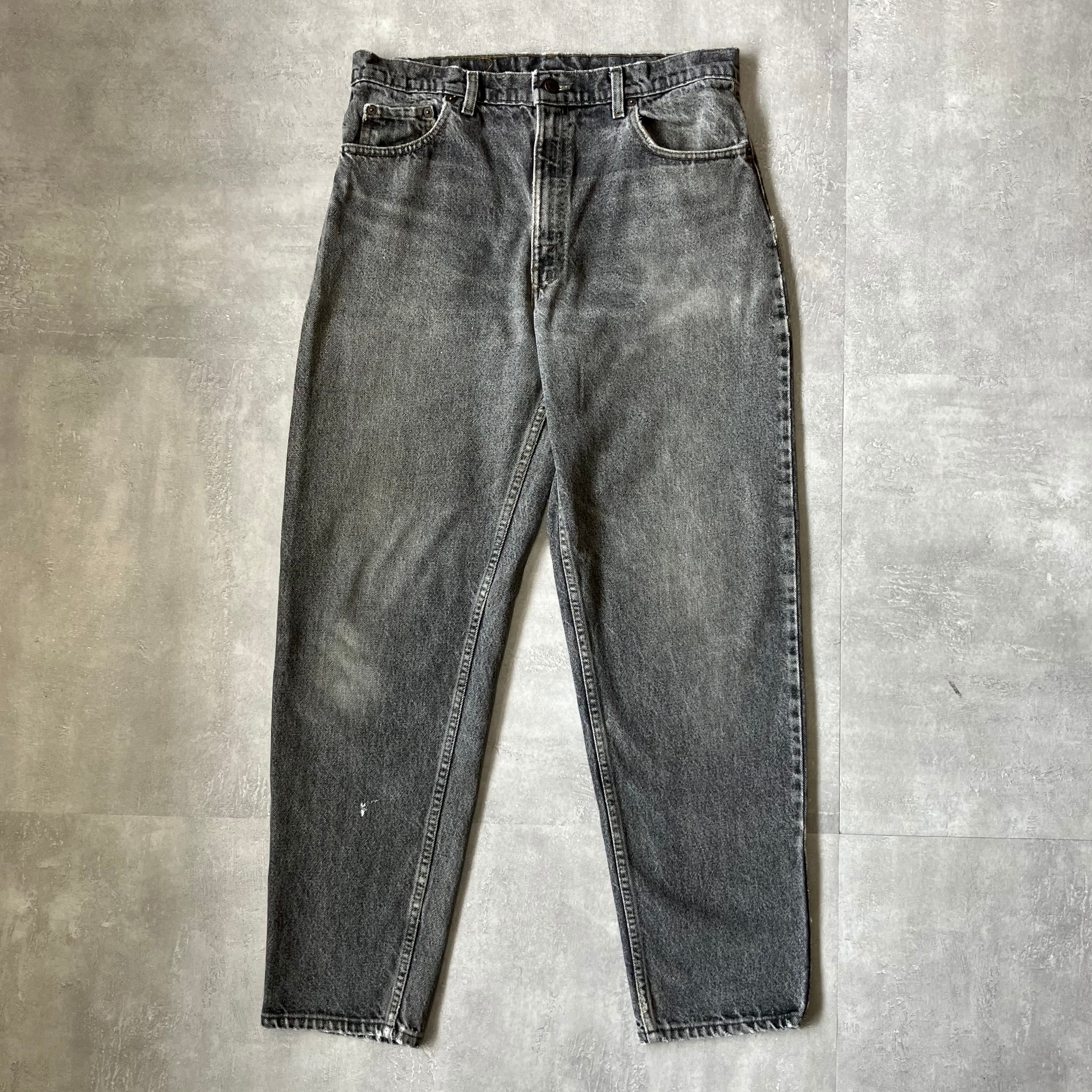 《実寸 W34L31》Levi's リーバイス 550 90s usa製 ブラックデニム 先染め バギー No.3358