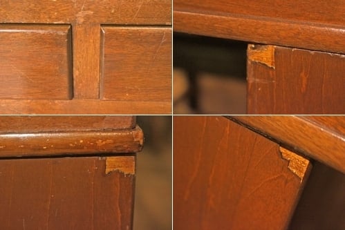 レトロ 両袖デスク 机 書斎 作業台 引き出し 抽斗 9杯 分割可能