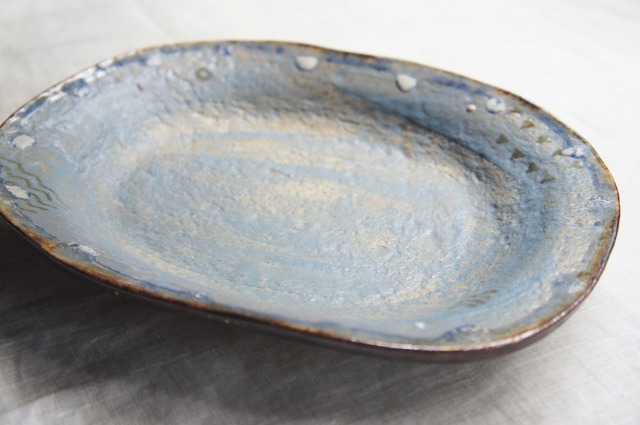 金城 和樹  カレーパスタ皿 ブルー