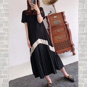 切り替え  カジュアルロングワンピース 【MKOP23】