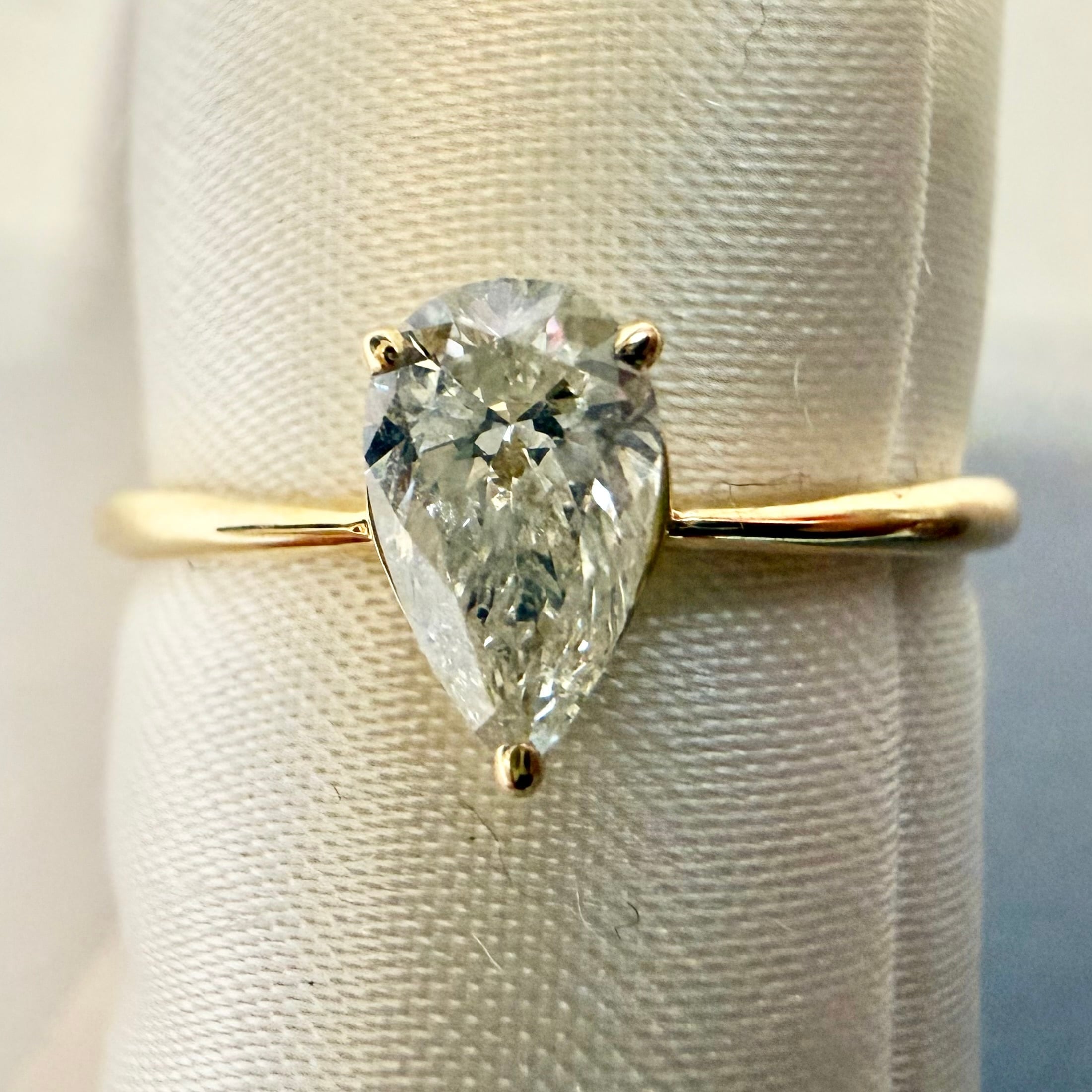 天然 ダイヤモンド 2ct カナリーイエロー トルマリン k18 リング