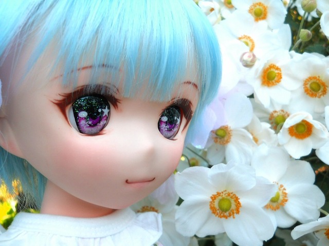 34mm レジンアイ　デザインアイ　星を眺めて・星華ピンク　半球ベース　