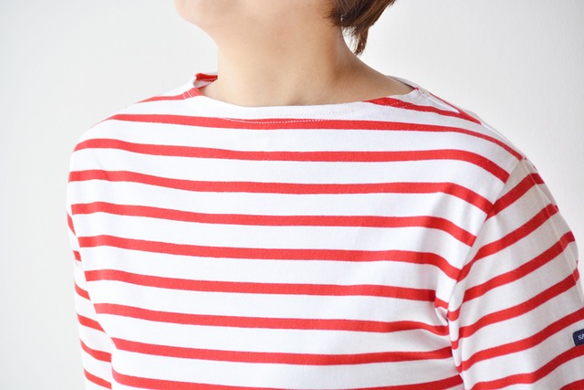 セントジェームス SAINT JAMES 薄手ボーダーシャツ半袖(PIRIAC)NEIGE/TULIPE T1