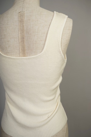 KNIT TANK-TOP   (WHITE/LIGHT BEIGE/BLACK) 2211-8-131Ｅ