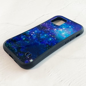 星と銀河の宇宙柄 iPhoneグリップケース