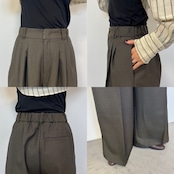 【受注予約:10月上旬入荷予定】センタープレスタックワイドPT/千鳥格子×ダークブラウン