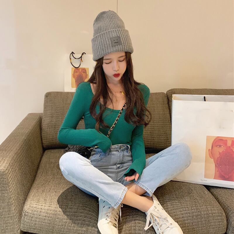 ソリッド カラーTシャツ シャツ スリム薄手ジャケット スプリング ロング 春物 ソリッドカラー 萌量不足84698689879