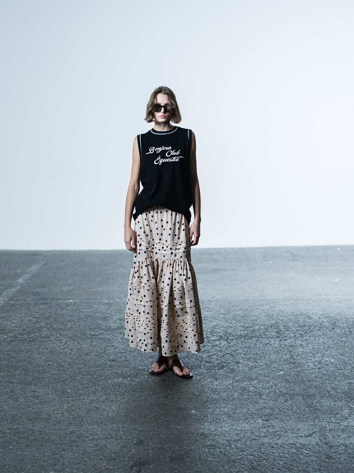 Polka dots Tuck Skirt | RELEVE