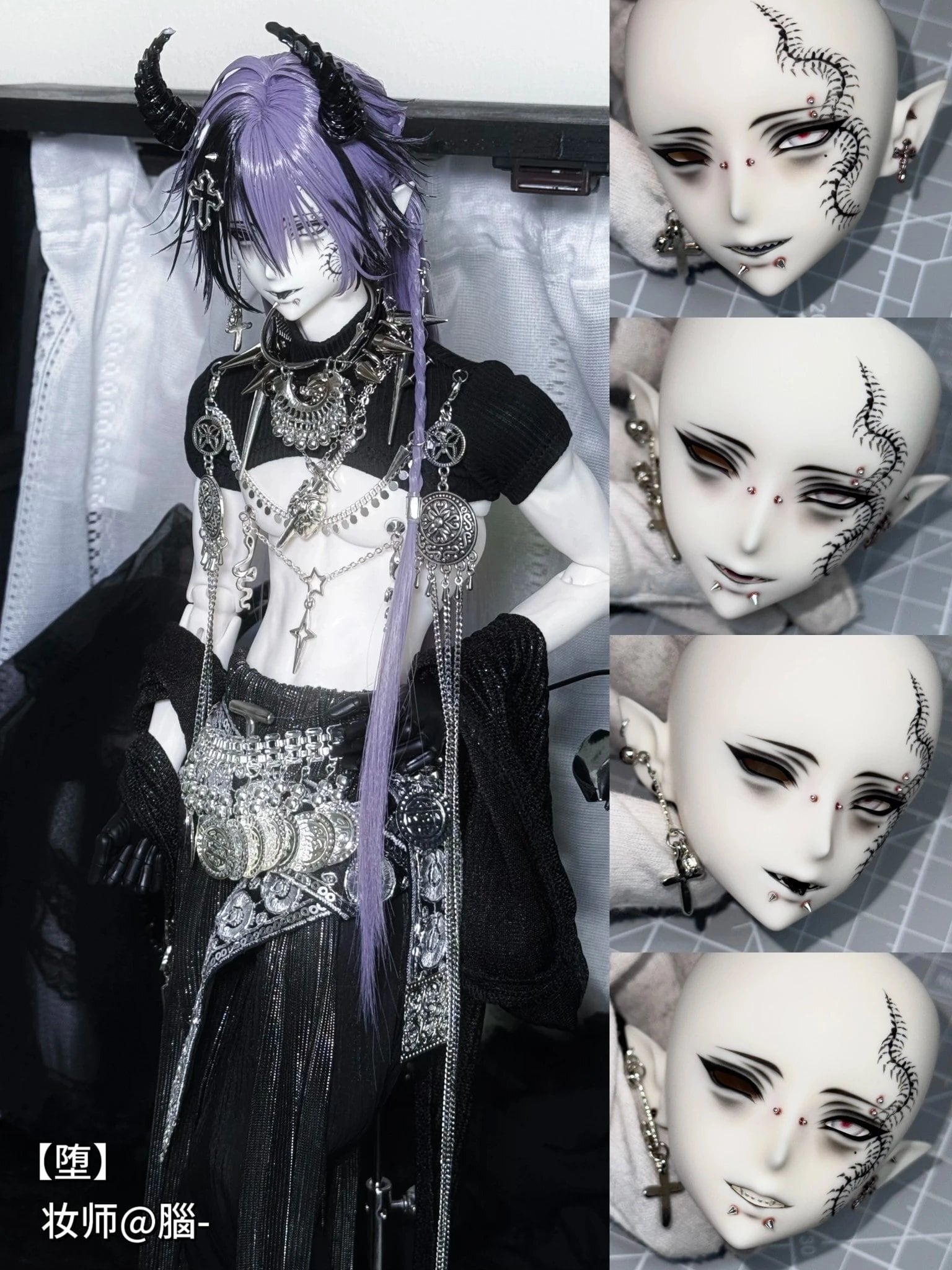 ヘッドのみ！ 焦头烂鸭自制 bjd4分头大四 带口配 树脂 二次元 四分 bjd