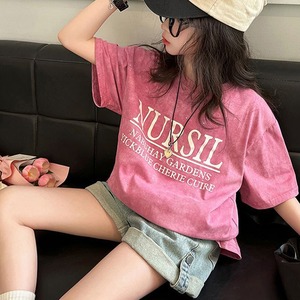 子供服 女の子 Tシャツ 半袖 春夏 韓国 おしゃれ かわいい ストリート アメカジ カジュアル プリント ロゴ ゆったり 大人可愛い 大人女子 【送料無料】