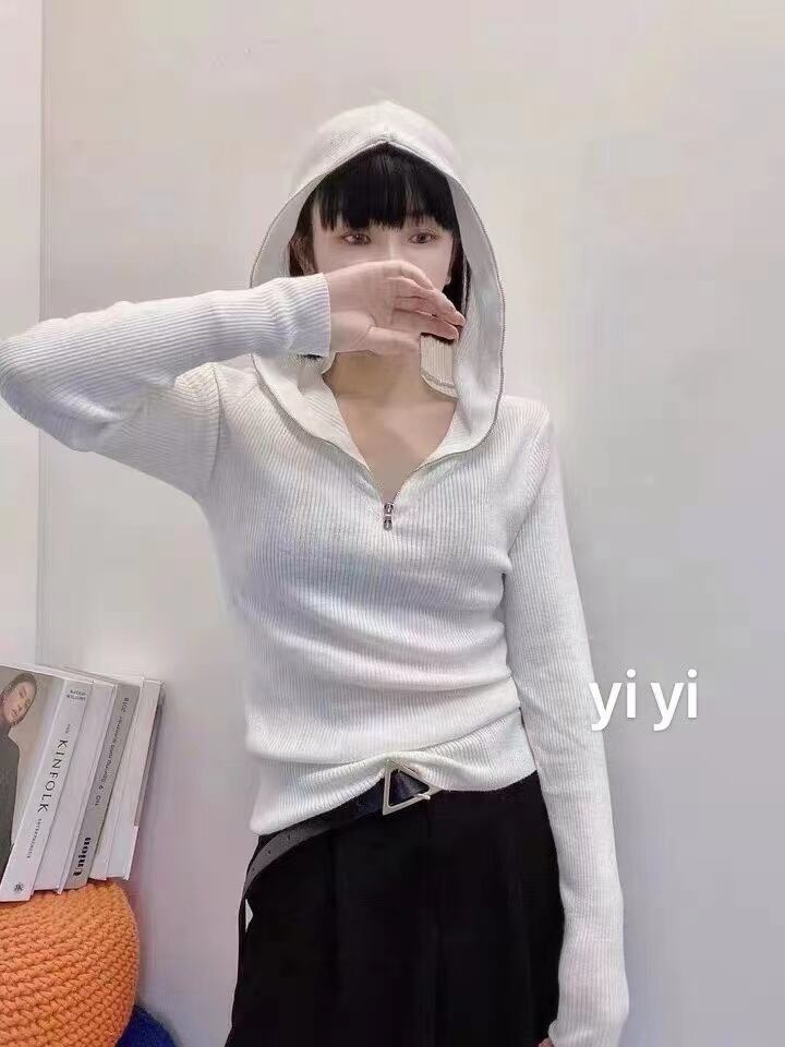 ハーフジップ　ニットフーディ　AJ111-540