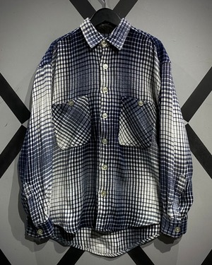 【X VINTAGE】Gradation Check Vintage Loose L/S Flannel Shirt