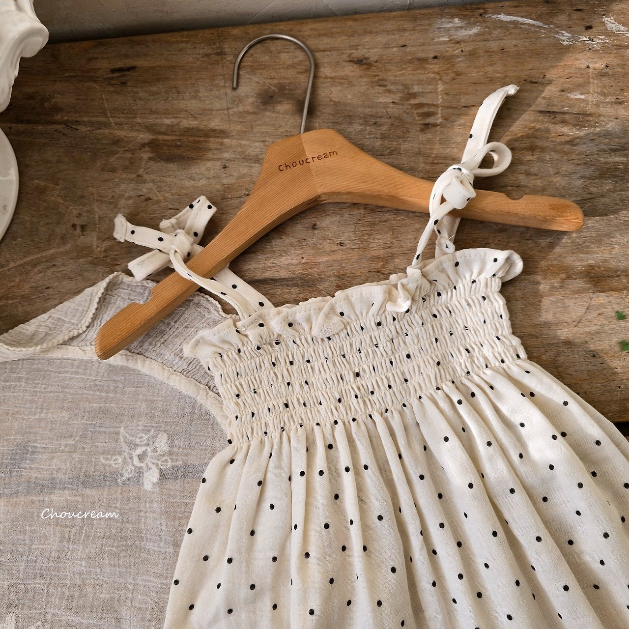 [choucream] Dot Smoke Bodysuit (bebeM) / [슈크림] 도트스모크슈트 (bebeM)