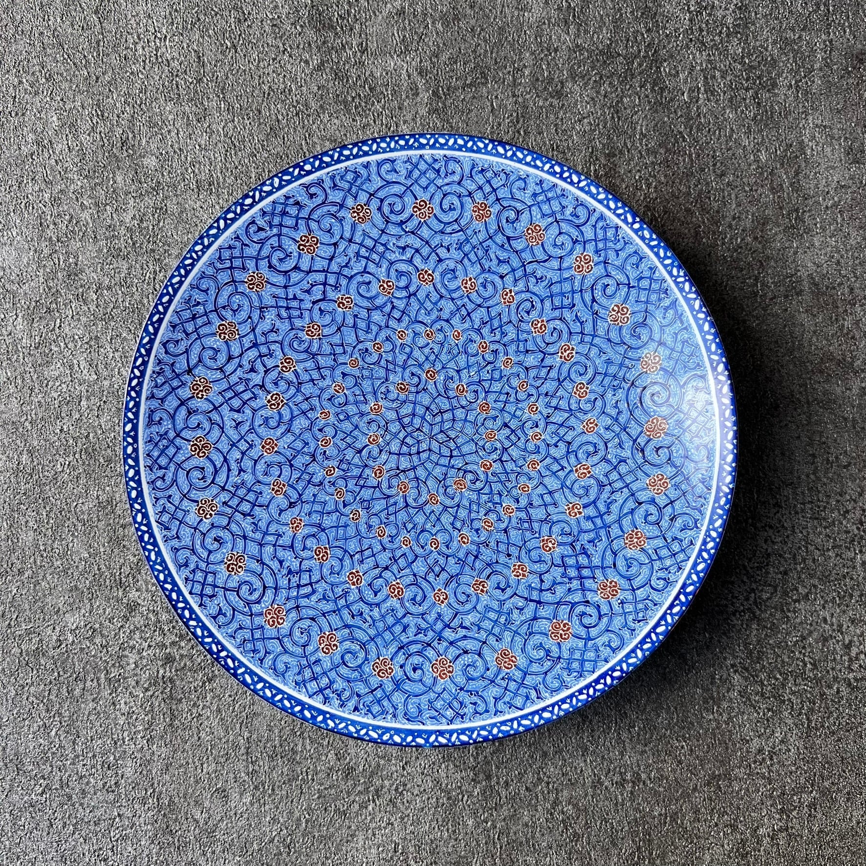 【クリアランスセール】X-4 ミーナカーリー皿 ペルシャの飾り皿（ミーナーカーリー）20cm 壁飾り【MINA KARI 020