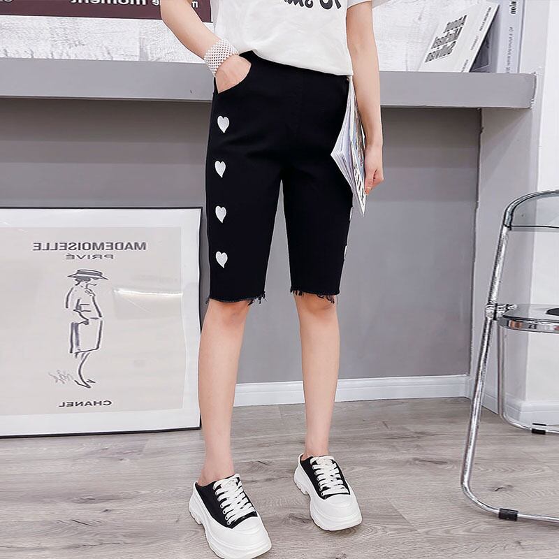 ハイウェスト刺繍ハートショーツ スリムパンツ 大きめサイズ ブルマー ミックスインファッション49933915862