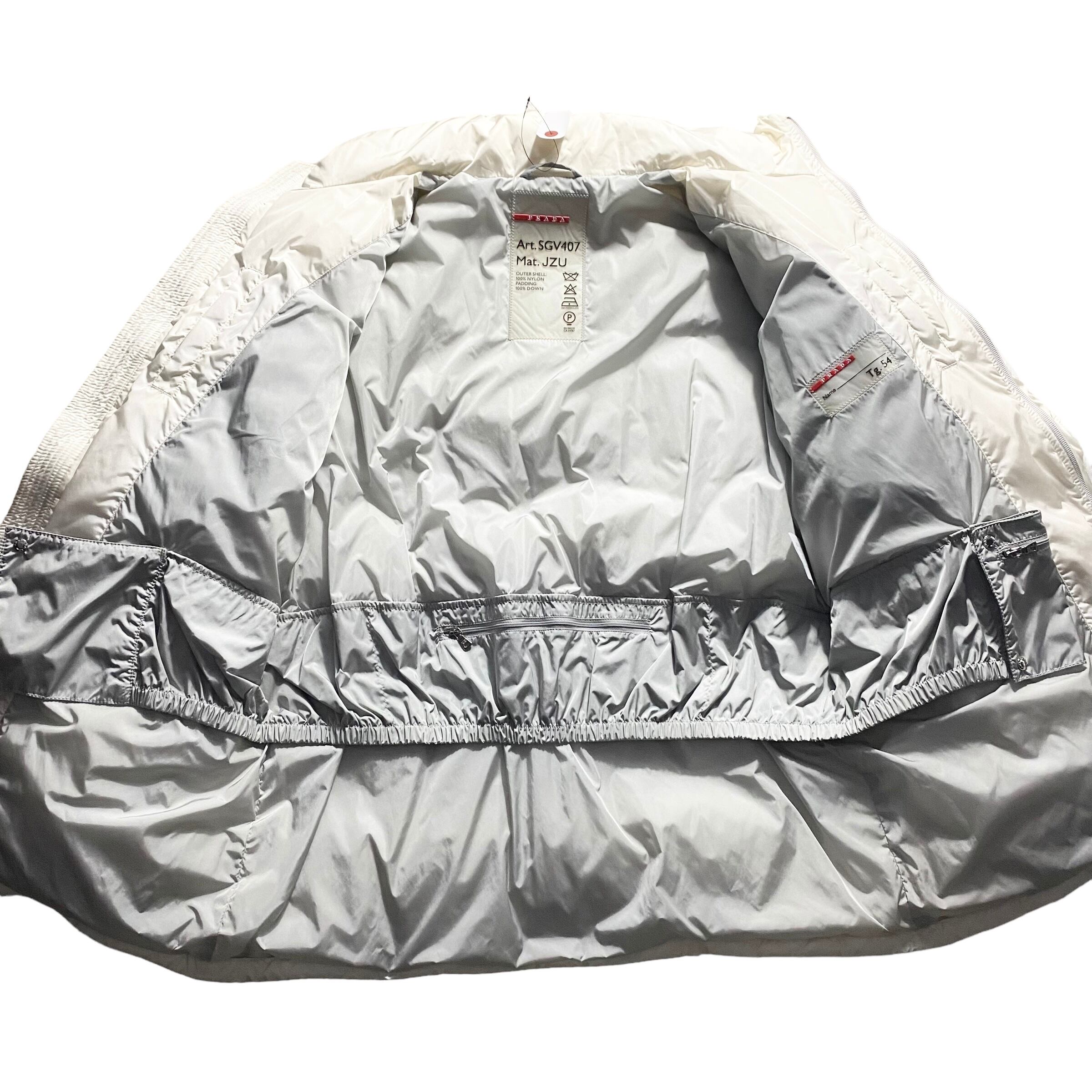 PRADA SPORT white down jacket & hat | NOIR ONLINE