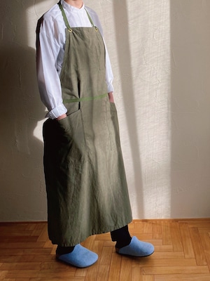 POLITE work apron 01 OL / ポライト ワークエプロン 01（オリーブ）