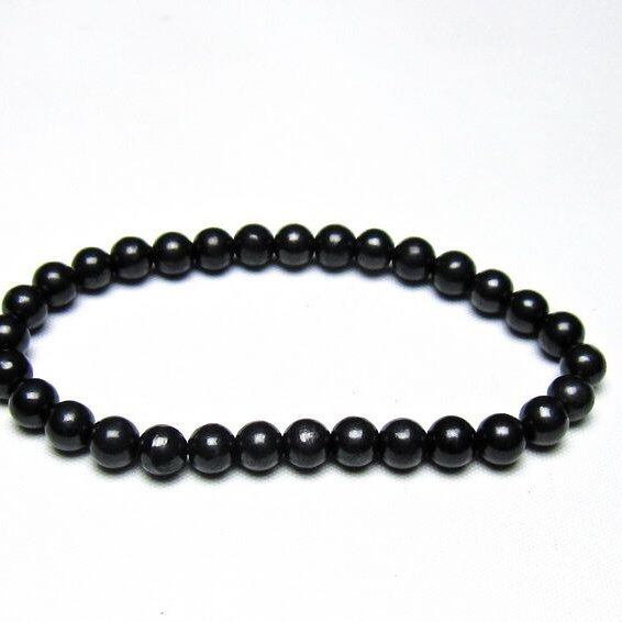 シュンガイト ブレスレット 6mm 一点物 メール便可 111-49643