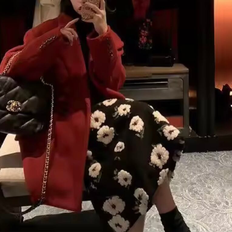 poco poco flower midi skirt