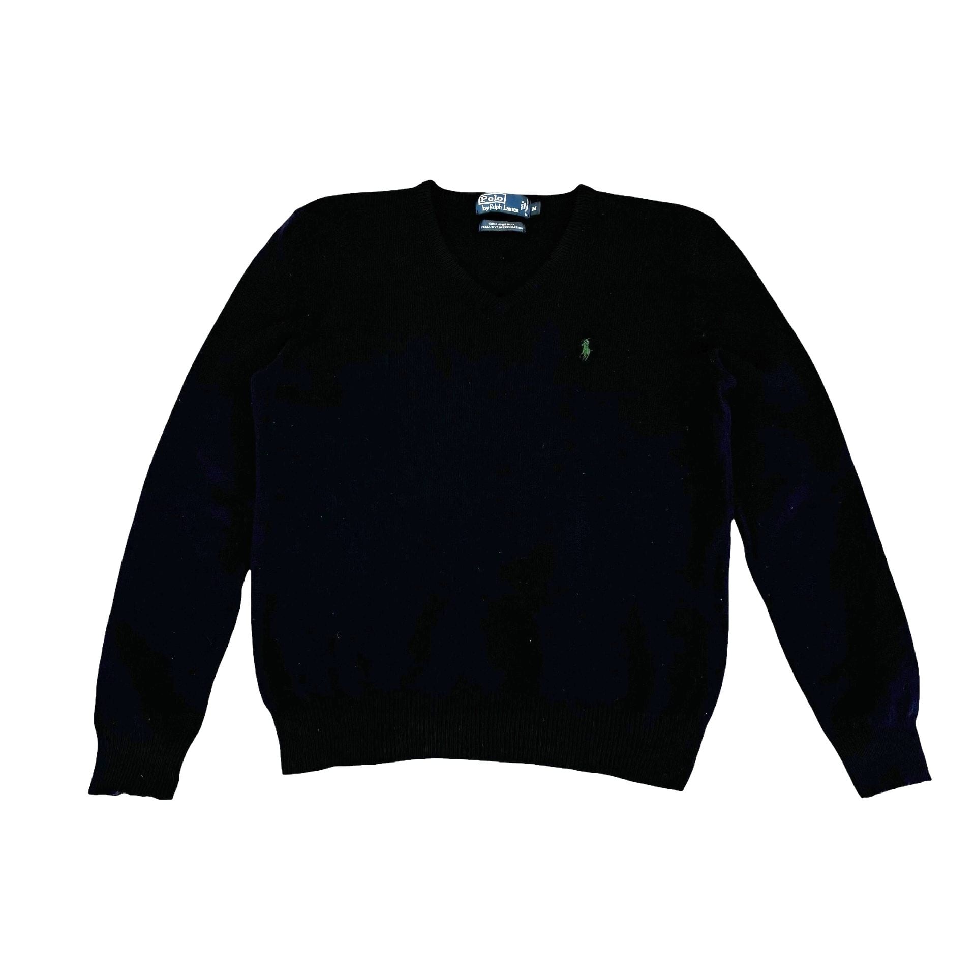 中古 ポロバイラルフローレン Polo by Ralph Lauren Vネック ニットセーター クリーニング済み 長袖 ネイビー メンズ Mサイズ