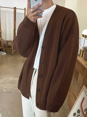 韓国メンズファッション Bw303 ニット カーディガン シングルブレスト 無地カーディガン シンプル レトロ カジュアル 韓国メンズ服 流行プチプラ韓国メンズファッション新作通販 Buy The World