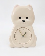[予約販売] [tteokguk_nuna] Teddy Pome Wall Clock　Cream