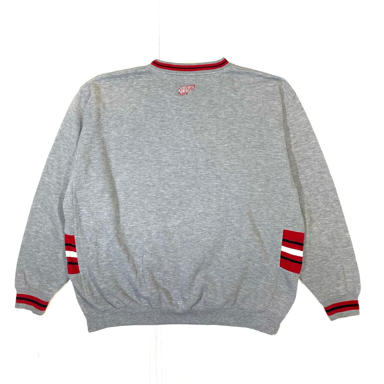 極美品 90s 45rpm スウェット トップス M レッド グレー リサイズ☆90s Leeリー エルカミーノ 刺繍 リブライン リバース