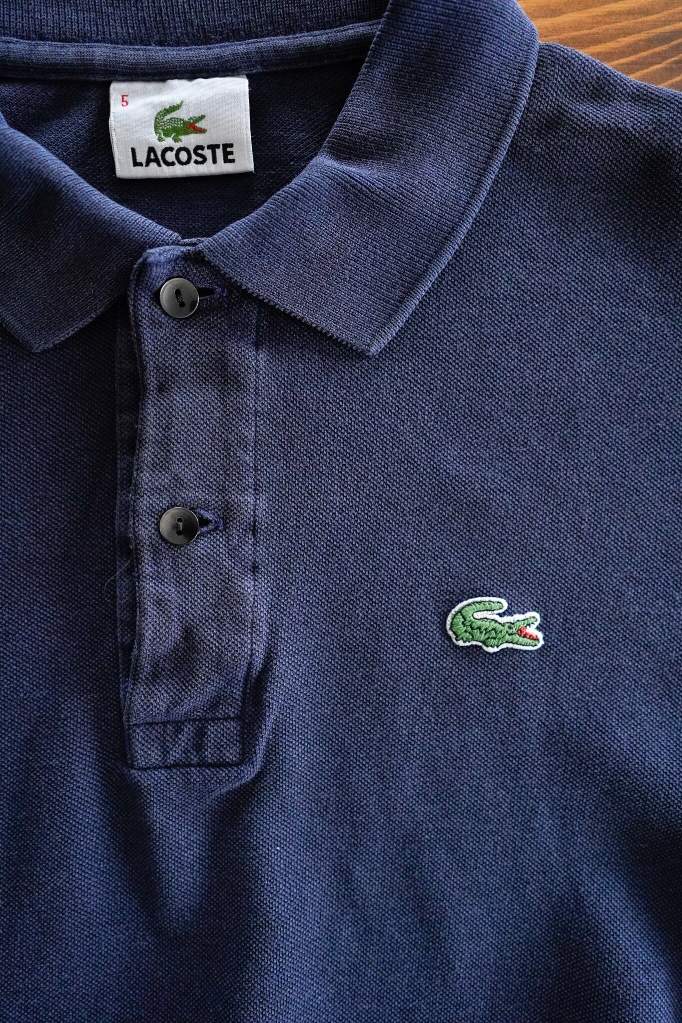 【1990s】"CHEMISE LACOSTE" Seed Stitch L/S Polo Shirts , Long Sleeve size5 / 216m