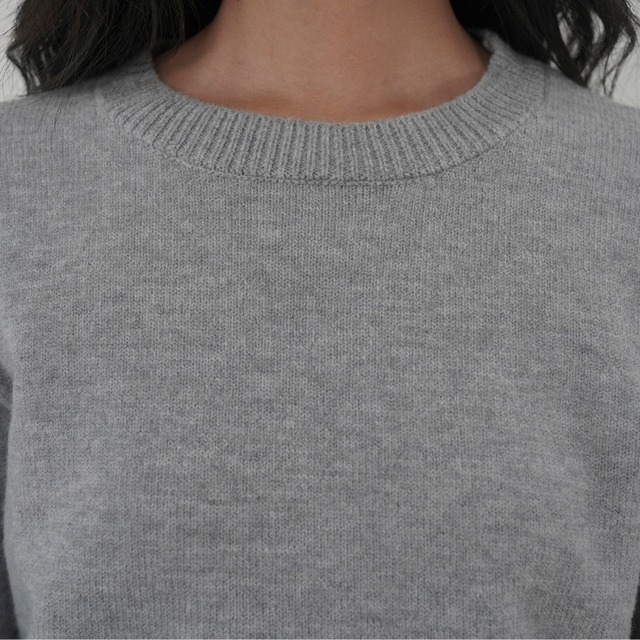 round neck short knit　J00074