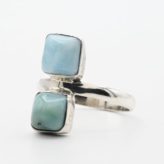 Two Points Square Larimar Top Ring #11.5 / Denmark