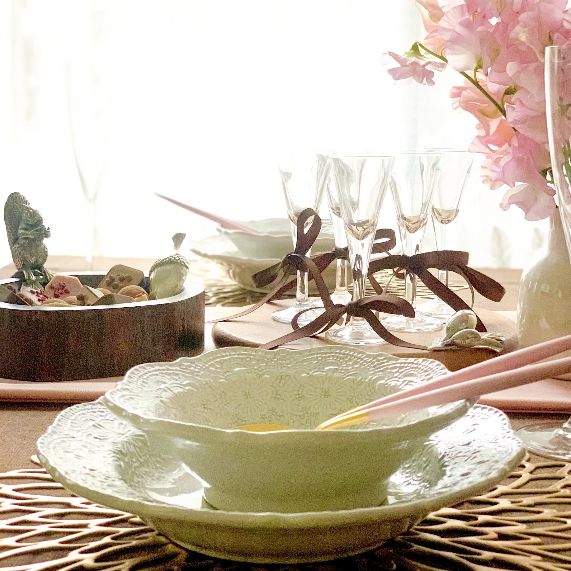 【専用】新品未使用　ラ・セラミカVBC クリームレースボウル 4枚セット La Ceramica ラセラミカ クリームレースボウル | Floraison Table