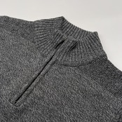 BARNEYS NEW YORK バーニーズニューヨーク ハーフジップ メランジ ウールニットセーター サイズ 46 /グレー/男女でも