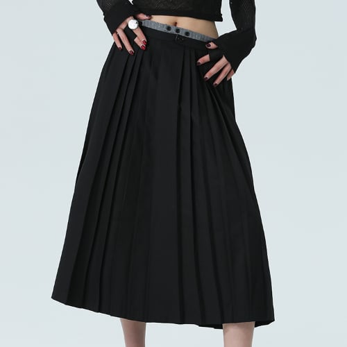Aラインプリーツミディスカート SK0201