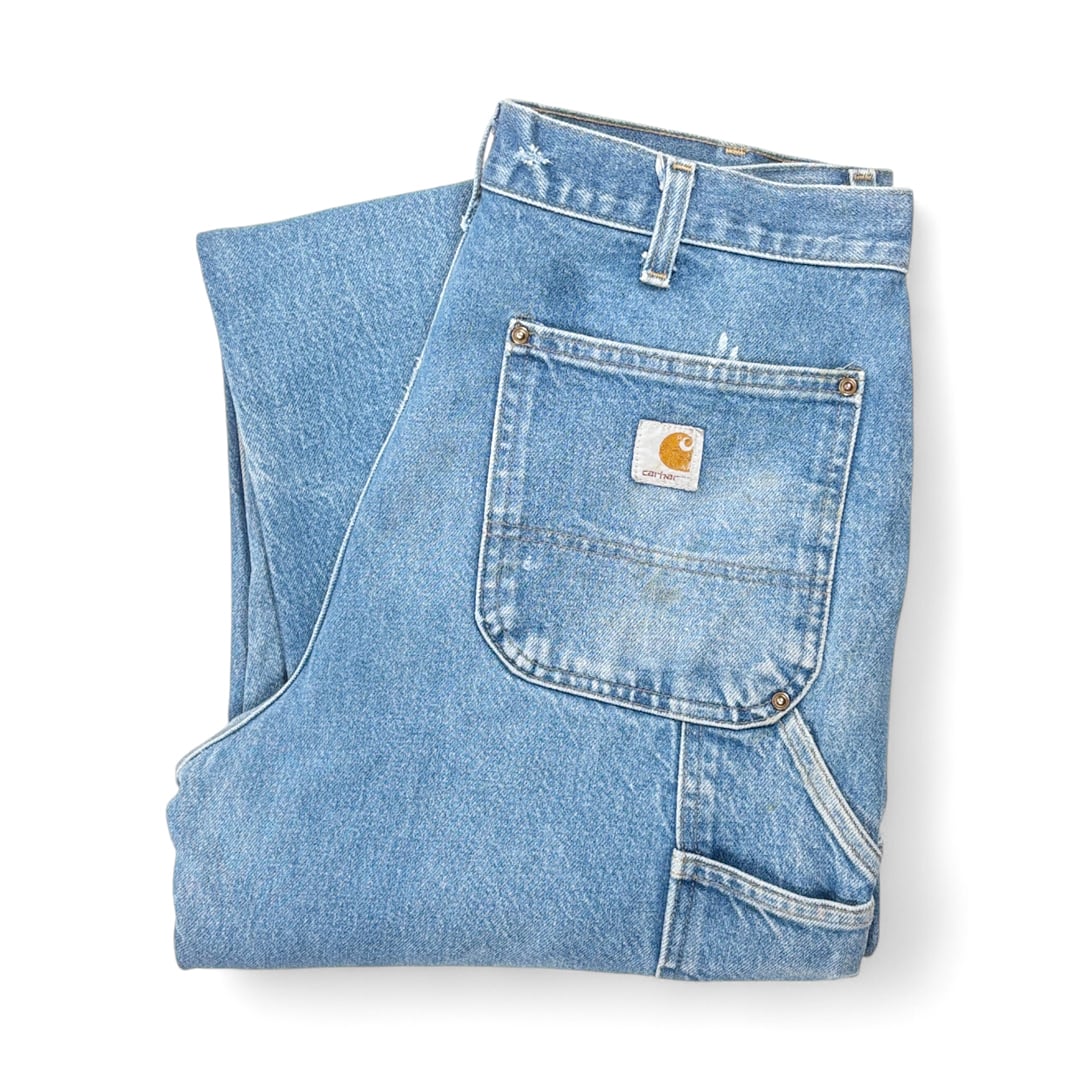 雰囲気系 00s carhartt カーハート デニム ダブルニー 31×30 00s メキシコ製 carharttカーハート デニム ダブルニー ペインター