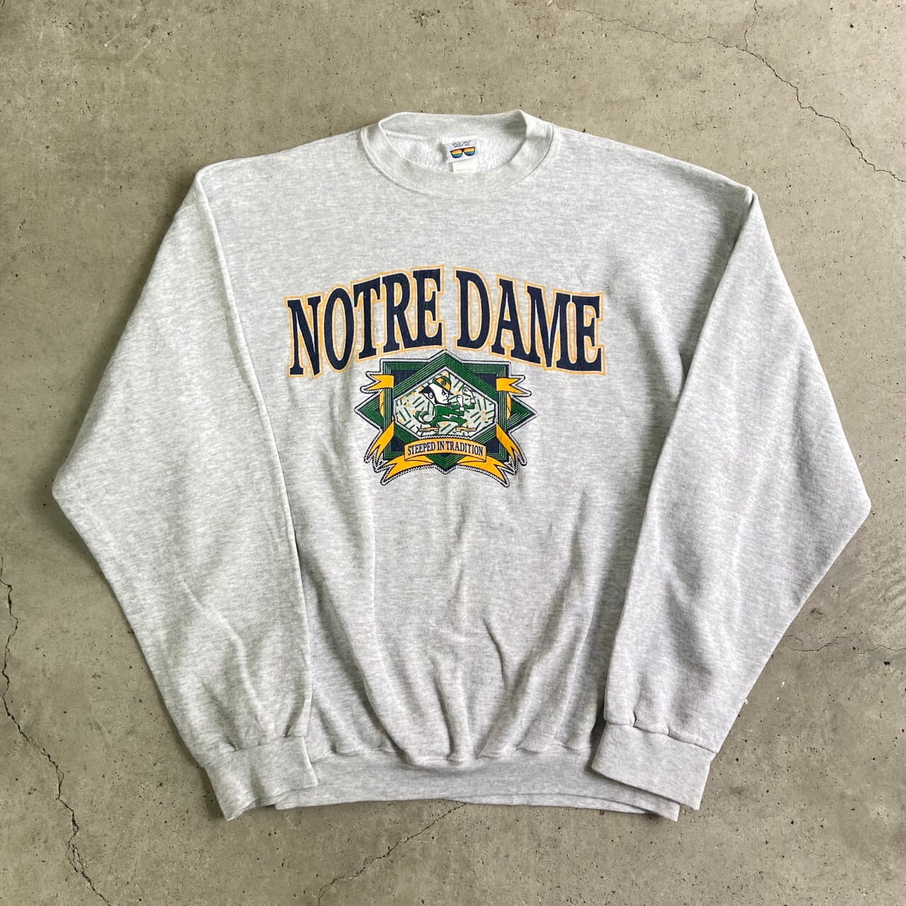 ビッグサイズ 90年代 USA製 NOTRE DAME ノートルダム カレッジロゴプリント スウェットシャツ メンズ2XL相当 古着 90s  ビンテージ ヴィンテージ トレーナー グレー【スウェット】 | cave 古着屋【公式】古着通販サイト