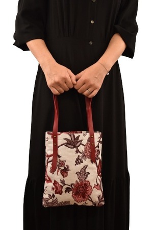 [JERI MARL] ゴブラン織り トートバッグ ミニ (フアブルー) 工房 手作り 日本製 エコパッケージ MX-0038-315