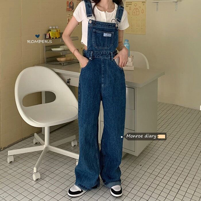 ルーズオーバーオール ハイウェストウェストパンツ サマー薄手ジャンプスーツ オールインワン 夏物 モンロー29601865408