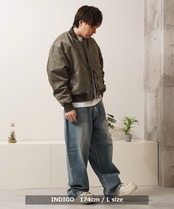 ◆シルバーペイント デニム バギーパンツ◆fr-6421-4a