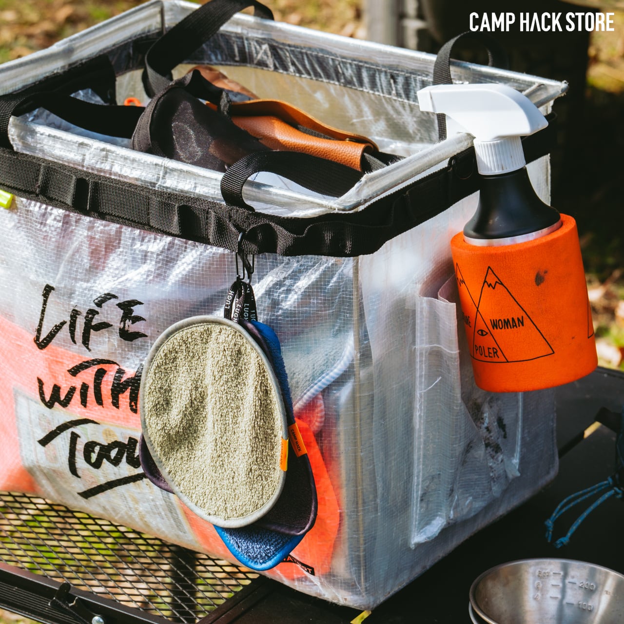 ぶら下げて使える「スーパータイニータオルセット」 | CAMP HACK STORE