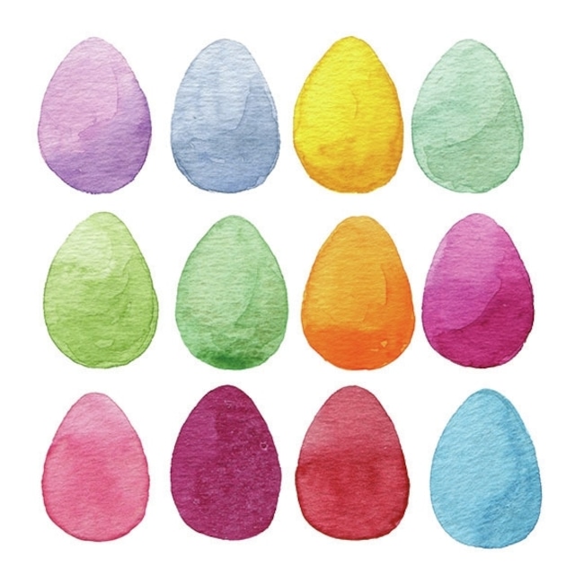 【Ambiente】バラ売り2枚 ランチサイズ ペーパーナプキン Easter Eggs ホワイト