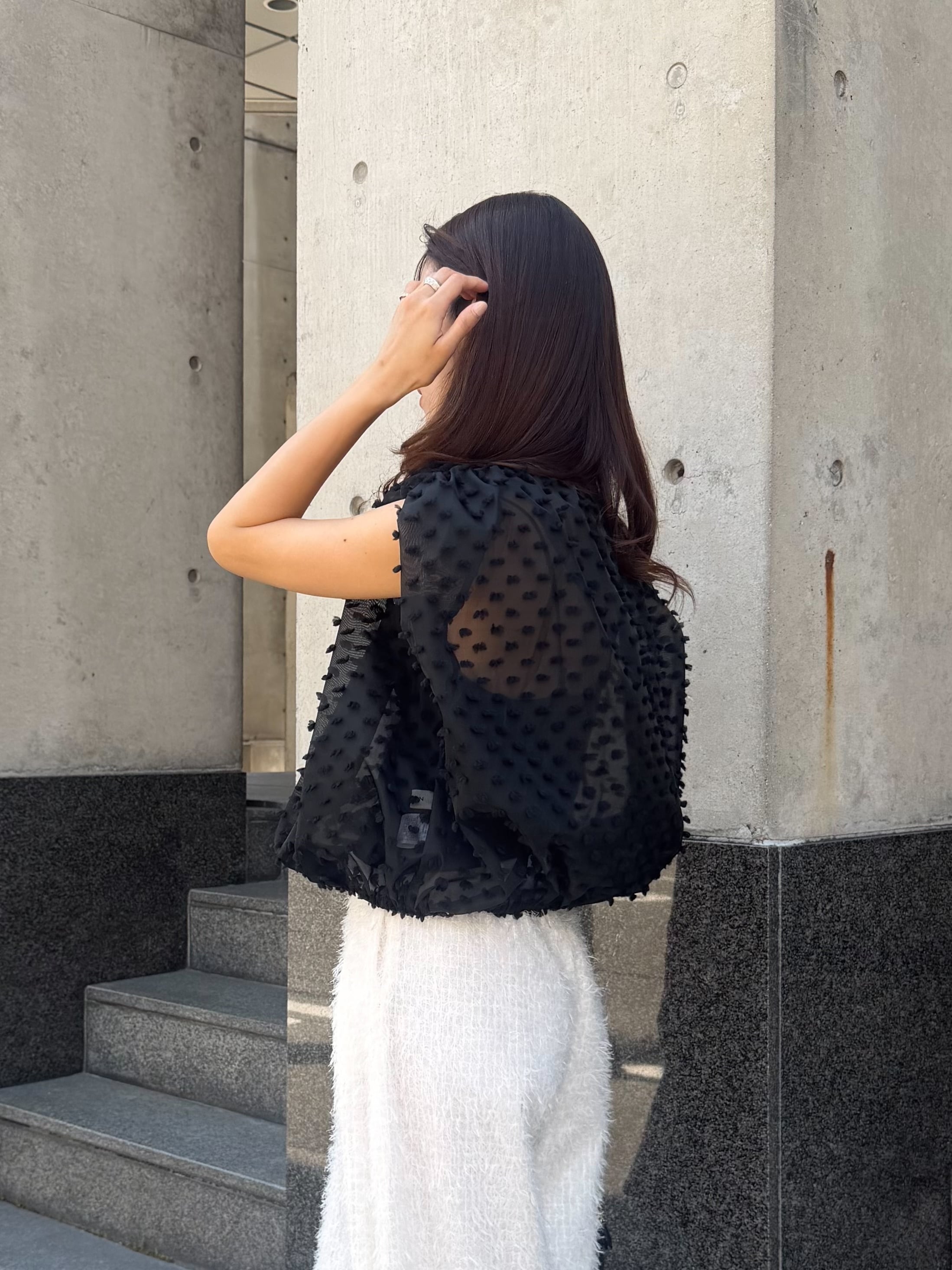 cotton candy blouse / black 7/2 21:00～ 再販(即納) | HYEON