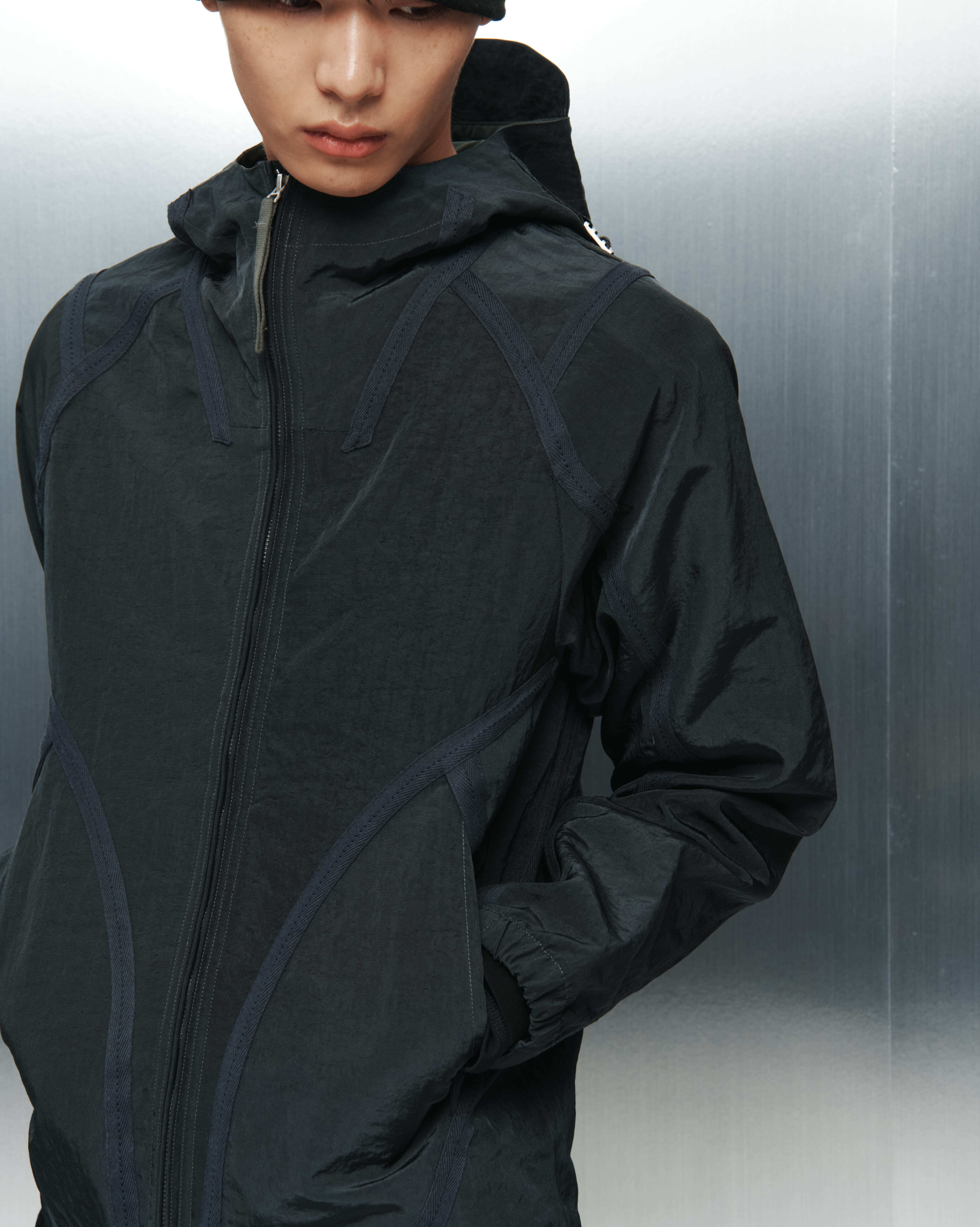 SAN SAN GEAR] WEBBING JACKET [BLUE CHARCOAL] 正規品 韓国ブランド