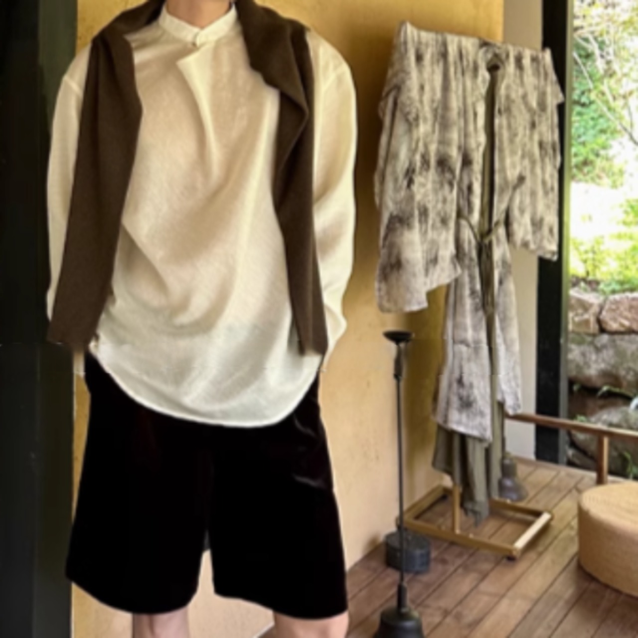 スタンドカラーモードシャツ　0865