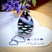 宇宙レジンペンダント  三日月 夜空と天の川  しずく薄型 27mm × 17mm シルバー