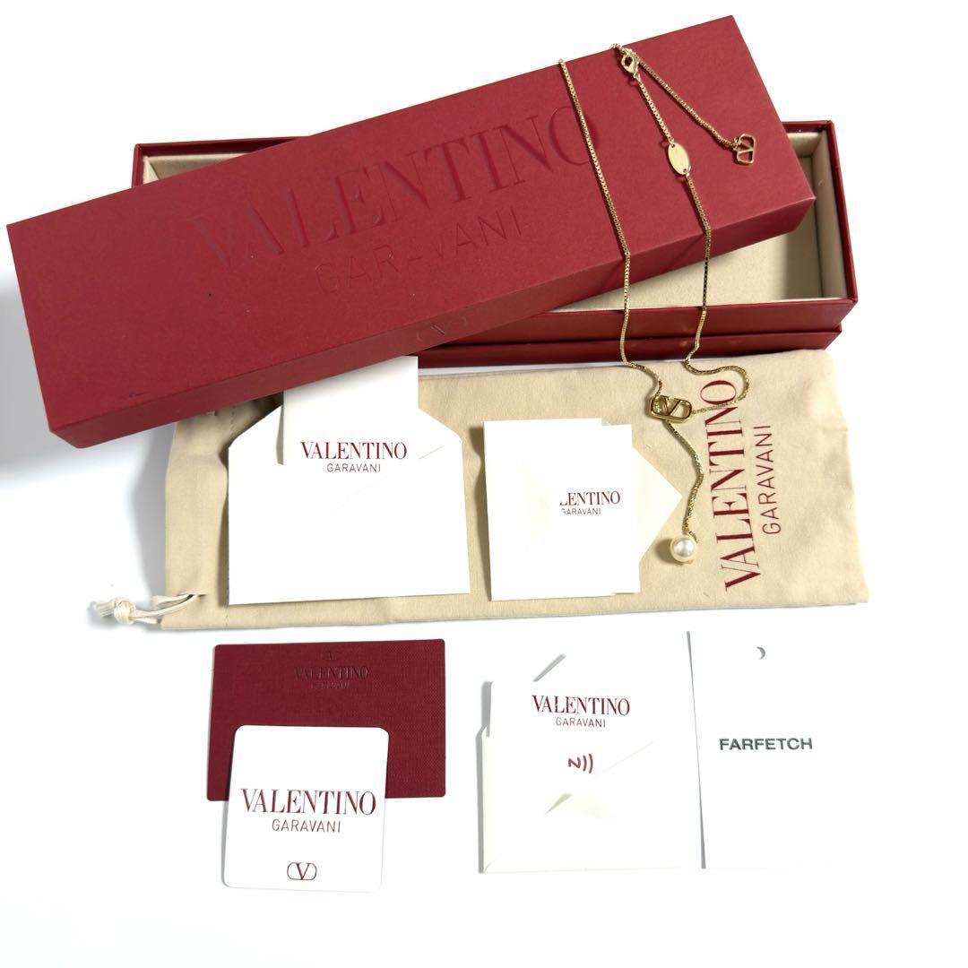 新品同様】ヴァレンティノVロゴシグネチャーラリアットネックレス