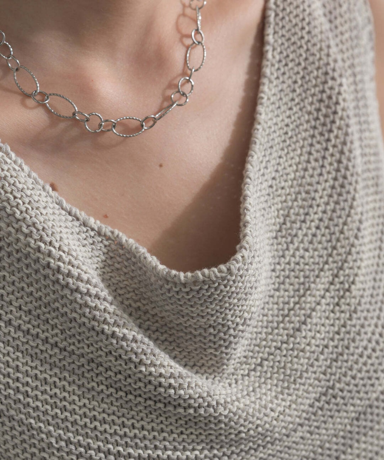 2603007 ドレープネックサマーニットトップス gray